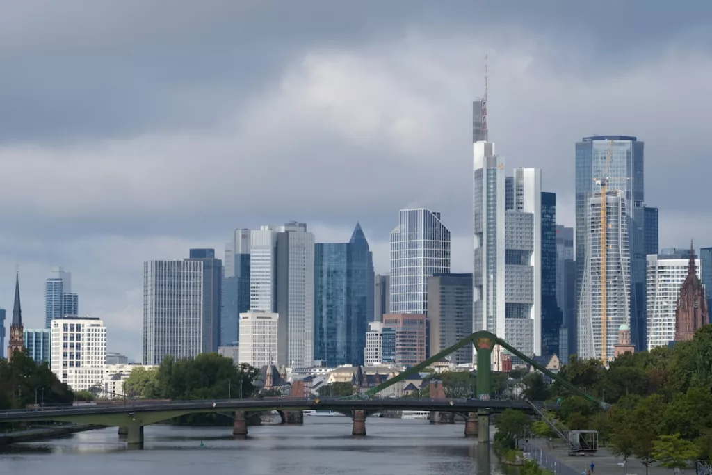 A view of a city from across a river