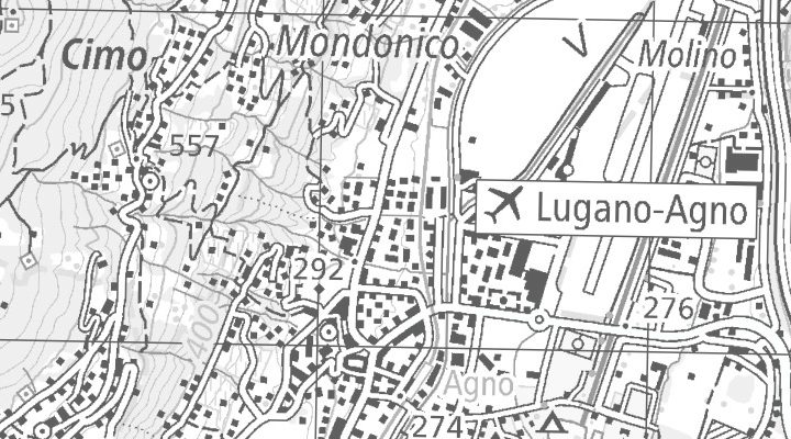 Kartenausschnitt: Via Lugano 13, 6982 Agno
