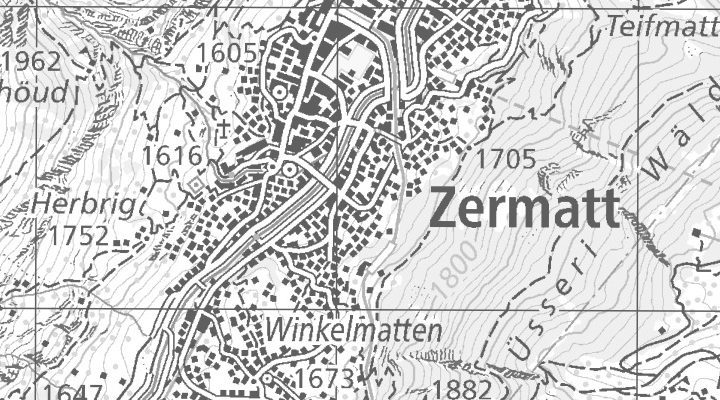 Kartenausschnitt: Riedstrasse 9, 3920 Zermatt