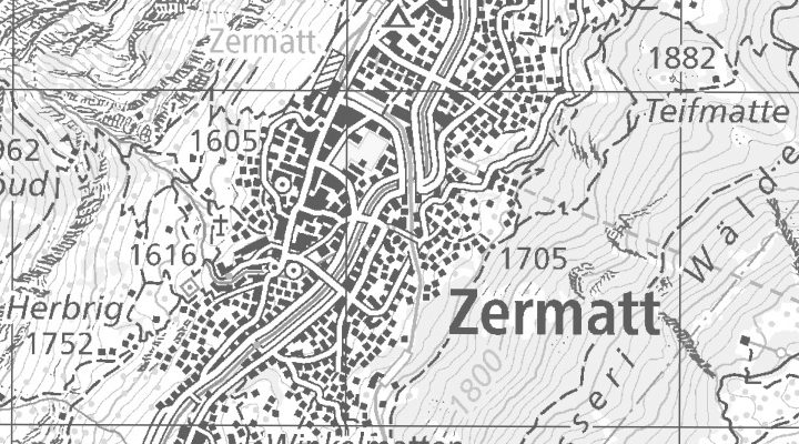Kartenausschnitt: Brunnmattgasse 9, 3920 Zermatt
