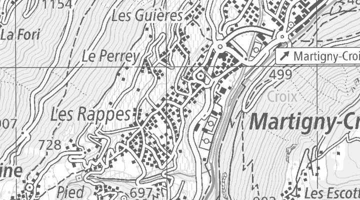 Kartenausschnitt: 1920 Martigny