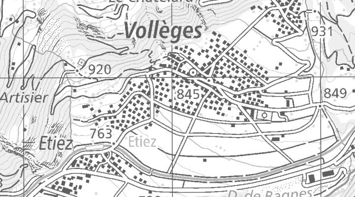 Kartenausschnitt: Chemin des Glariers 3, 1941 Vollèges