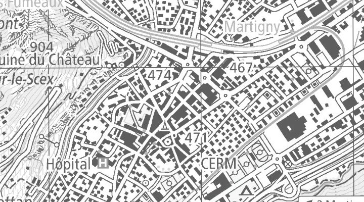 Kartenausschnitt: Rue des Cèdres 5, 1920 Martigny, VS