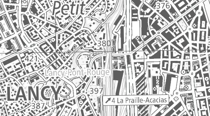Kartenausschnitt: Place de Pont-Rouge 1, 1212 Grand-Lancy