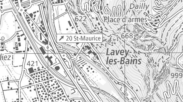 Kartenausschnitt: Rte des Bains 48, 1892 Lavey-les-Bains