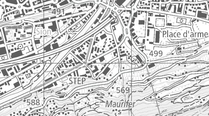 Kartenausschnitt: Rte de Riddes 73, 1950 Sion
