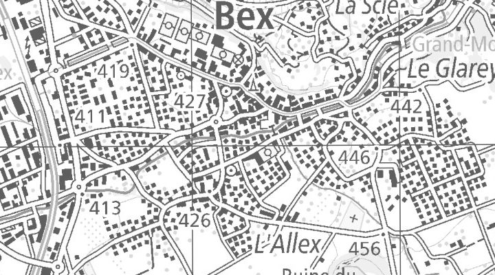 Kartenausschnitt: Rue Centrale 1, 1880 Bex