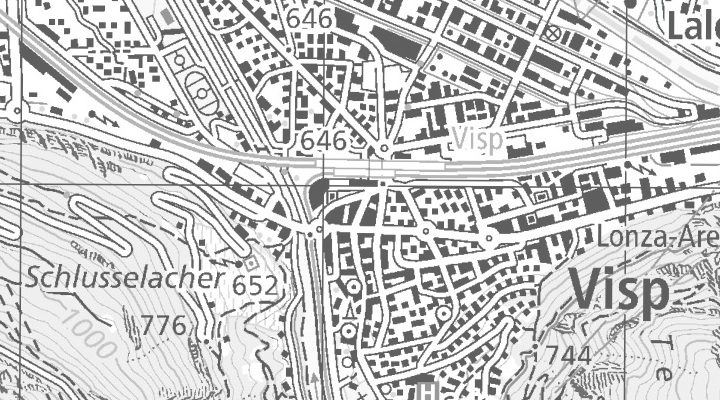 Kartenausschnitt: 3930 Visp