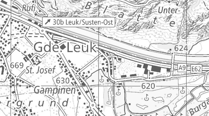 Kartenausschnitt: Industriestrasse 42, 3952 Susten