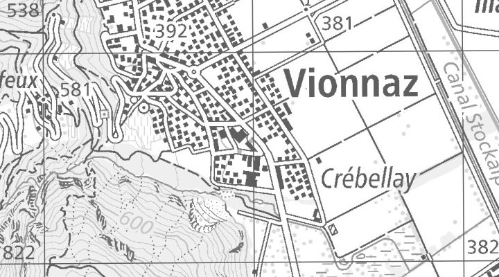 Kartenausschnitt: Route du Simplon 22, 1895 Vionnaz