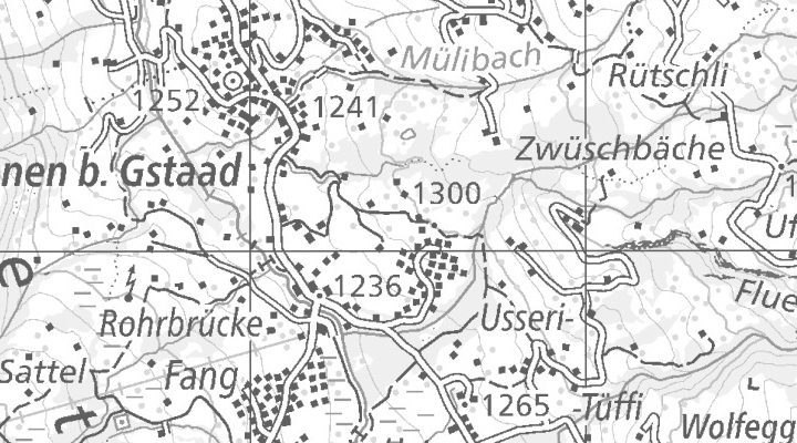 Kartenausschnitt: Rohrbrücke, 3782 Lauenen bei Gstaad