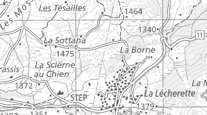 Kartenausschnitt: 1660 la Lécherette
