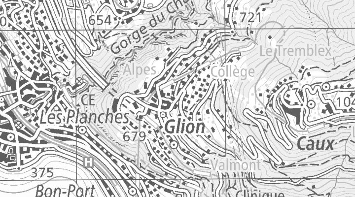 Kartenausschnitt: 1823 Glion