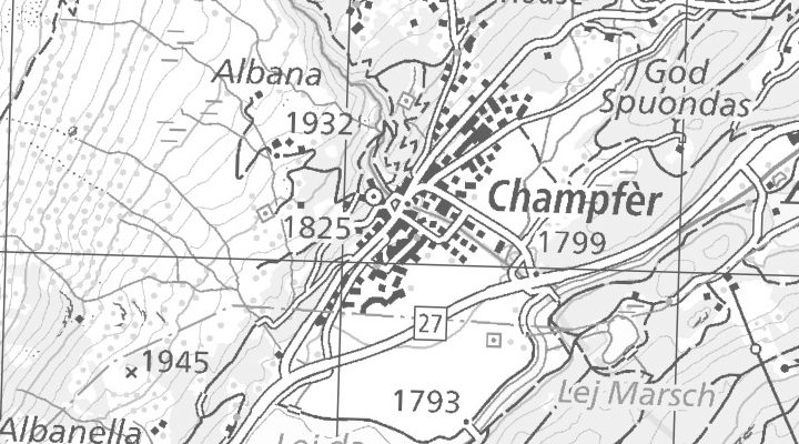 Kartenausschnitt: Via Maistra 3, 7512 St. Moritz - Champfèr