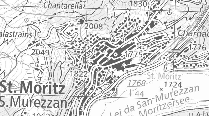 Kartenausschnitt: Via Traunter Plazzas 1, 7500 St. Moritz