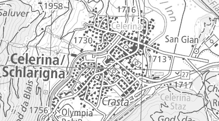Kartenausschnitt: Via San Gian, 7505 Celerina/St. Moritz