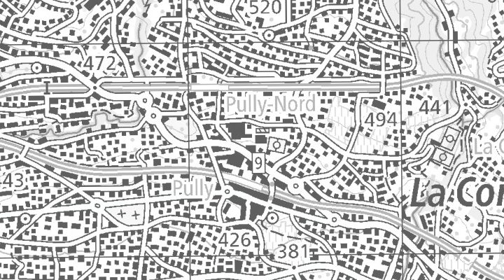 Kartenausschnitt: 1009 Pully - Avenue des Collèges 1