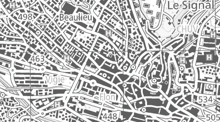 Kartenausschnitt: Rue Centrale 7, 1002 Lausanne