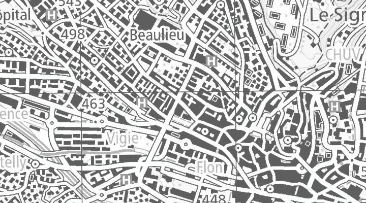 Kartenausschnitt: Grand-Chêne 7-9, 1002 Lausanne
