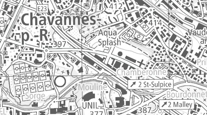Kartenausschnitt: Route de la Maladière 44, 1022 Chavannes-près-Renens