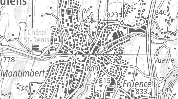 Kartenausschnitt: 1618 Châtel-St-Denis