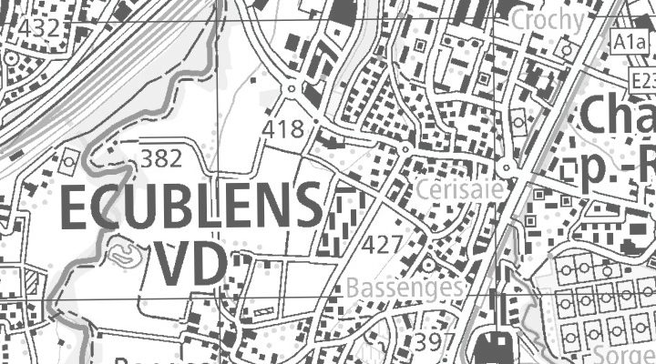 Kartenausschnitt: 1024 Waadt, Ecublens