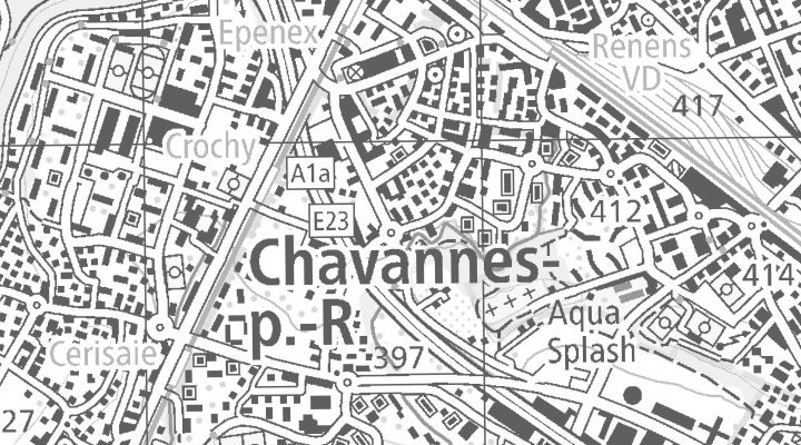 Kartenausschnitt: Route de la Maladière 44, 1022 Chavannes-près-Renens