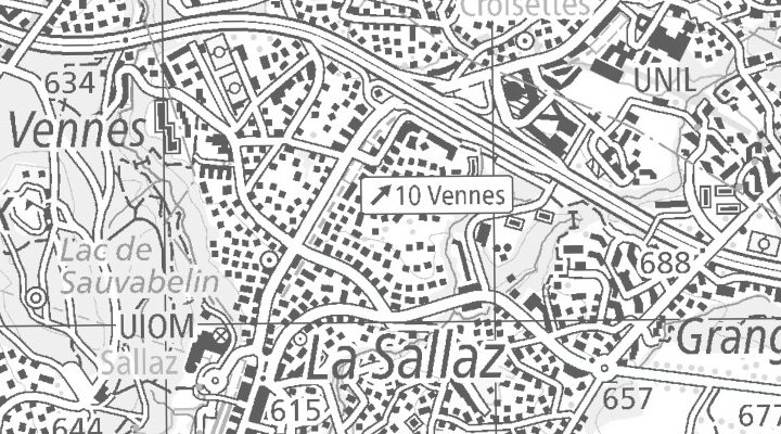Kartenausschnitt: Route de Berne 52 (principal), 1010 Lausanne