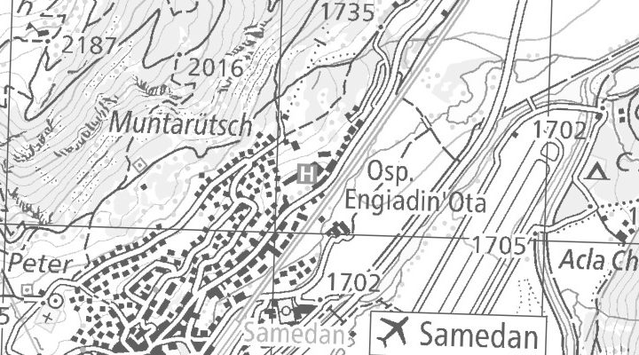 Kartenausschnitt: Via Nouva 3, 7503 Samedan