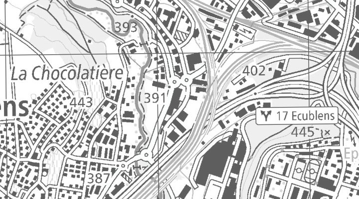 Kartenausschnitt: Route de Genève 5, 1030 Bussigny-près-Lausanne