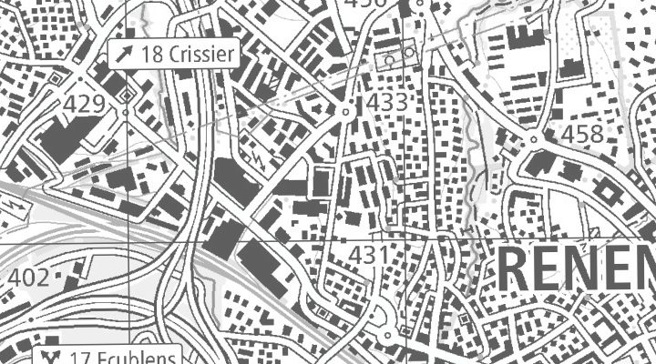 Kartenausschnitt: Route de Marcolet 39, 1023 Crissier