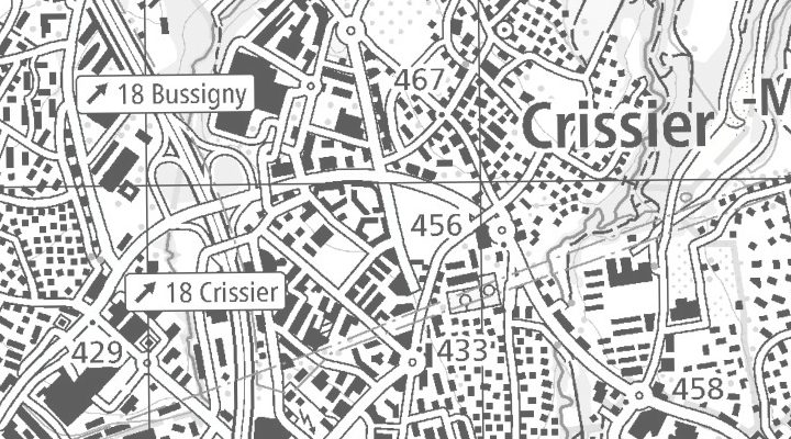 Kartenausschnitt: 1023 Crissier