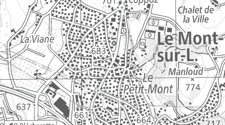 Kartenausschnitt: 1052 Le Mont-sur-Lausanne