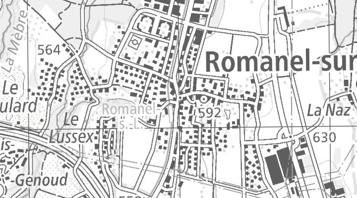 Kartenausschnitt: 1032 Romanel-sur-Lausanne