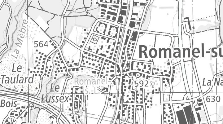 Kartenausschnitt: Romanel-sur-Lausanne