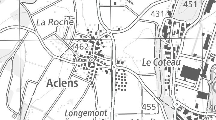 Kartenausschnitt: 1123 Aclens