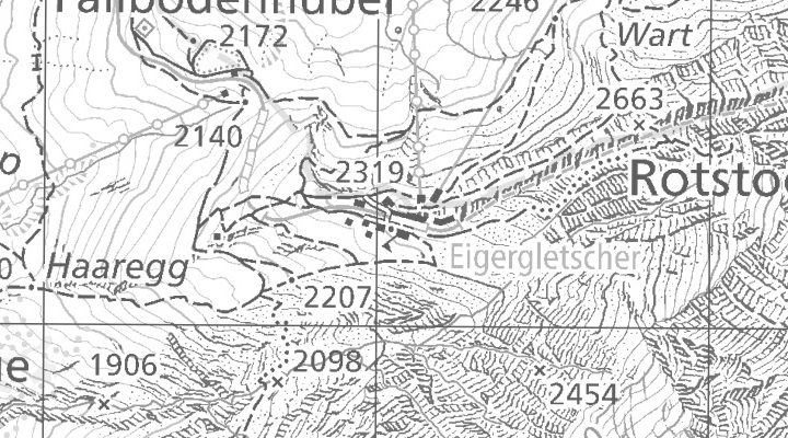 Kartenausschnitt: Eigergletscher