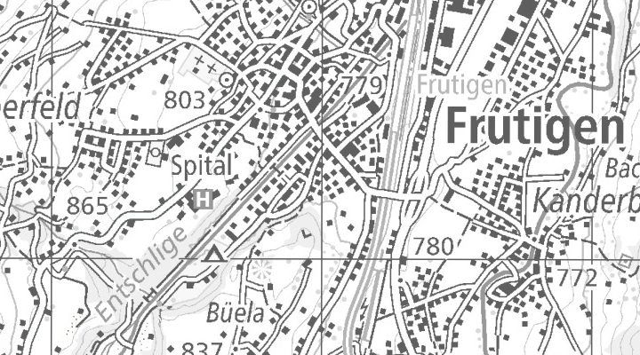 Kartenausschnitt: Adelbodenstrasse 27, 3714 Frutigen