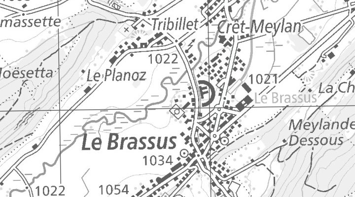 Kartenausschnitt: 1348 Le Brassus, VD