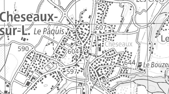 Kartenausschnitt: 1033 CHESEAUX-SUR-LAUSANNE