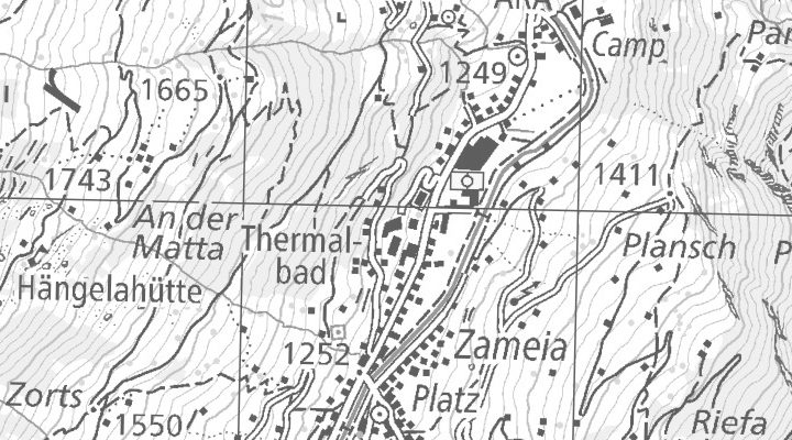 Kartenausschnitt: Poststrasse 560, 7132 Vals