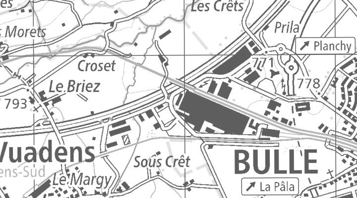 Kartenausschnitt: Rue Hans-Liebherr 7, 1630 Bulle