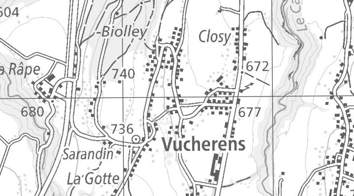 Kartenausschnitt: Route du Village 21, 1509 Vucherens