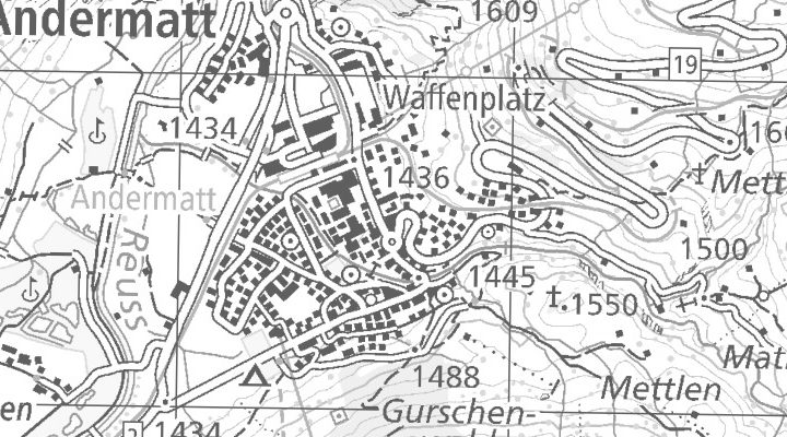 Kartenausschnitt: 6490 Andermatt