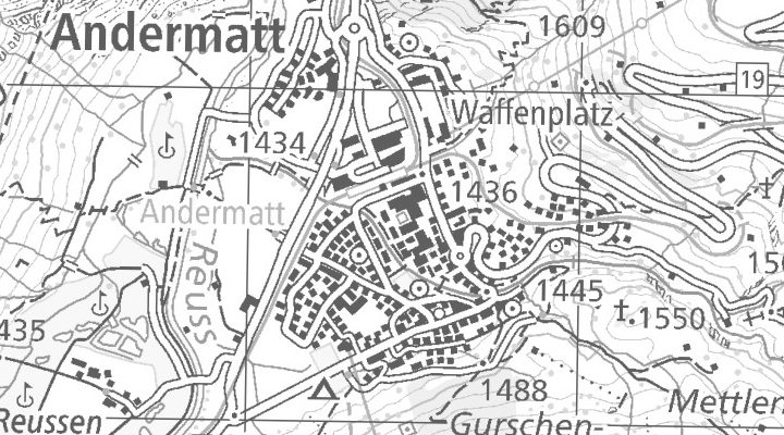 Kartenausschnitt: 6490 Andermatt