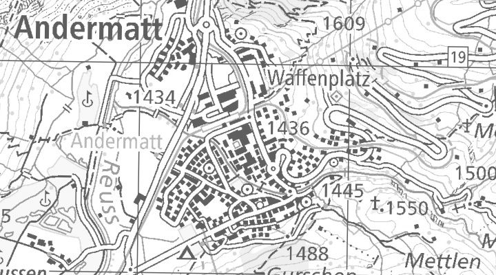 Kartenausschnitt: Gotthardstrasse 4, 6490 Andermatt