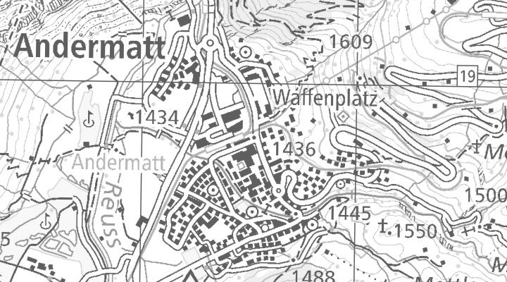 Kartenausschnitt: Gotthardstrasse 2, 6490 Andermatt