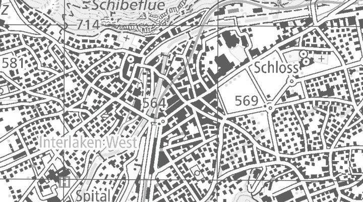 Kartenausschnitt: Marktgasse 1, 3800 Interlaken