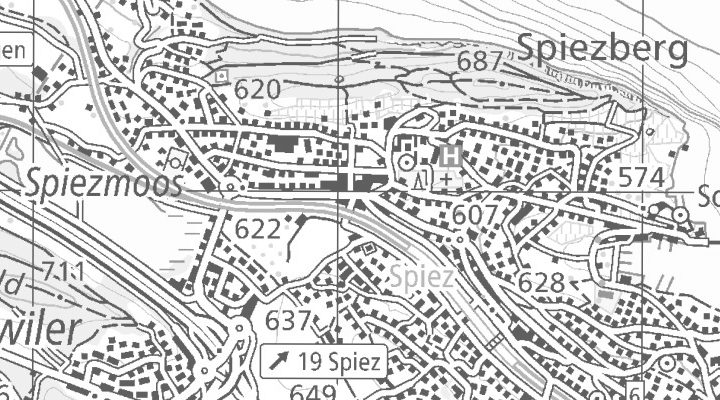 Kartenausschnitt: Bahnhofstrasse, 3700 Spiez
