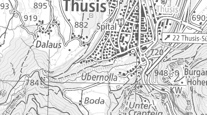 Kartenausschnitt: Feldstrasse 4, 7430 Thusis